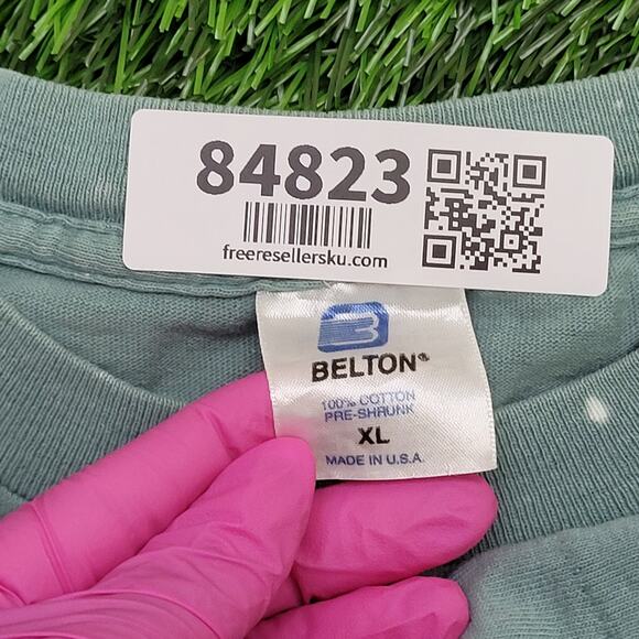 Vintage 1992 Native-American Feather Shirt XL 23x26 Bleached - Picture 4 of 13